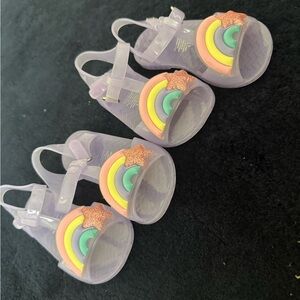 Old Navy Purple and Pink Sandals with Rainbow Accents